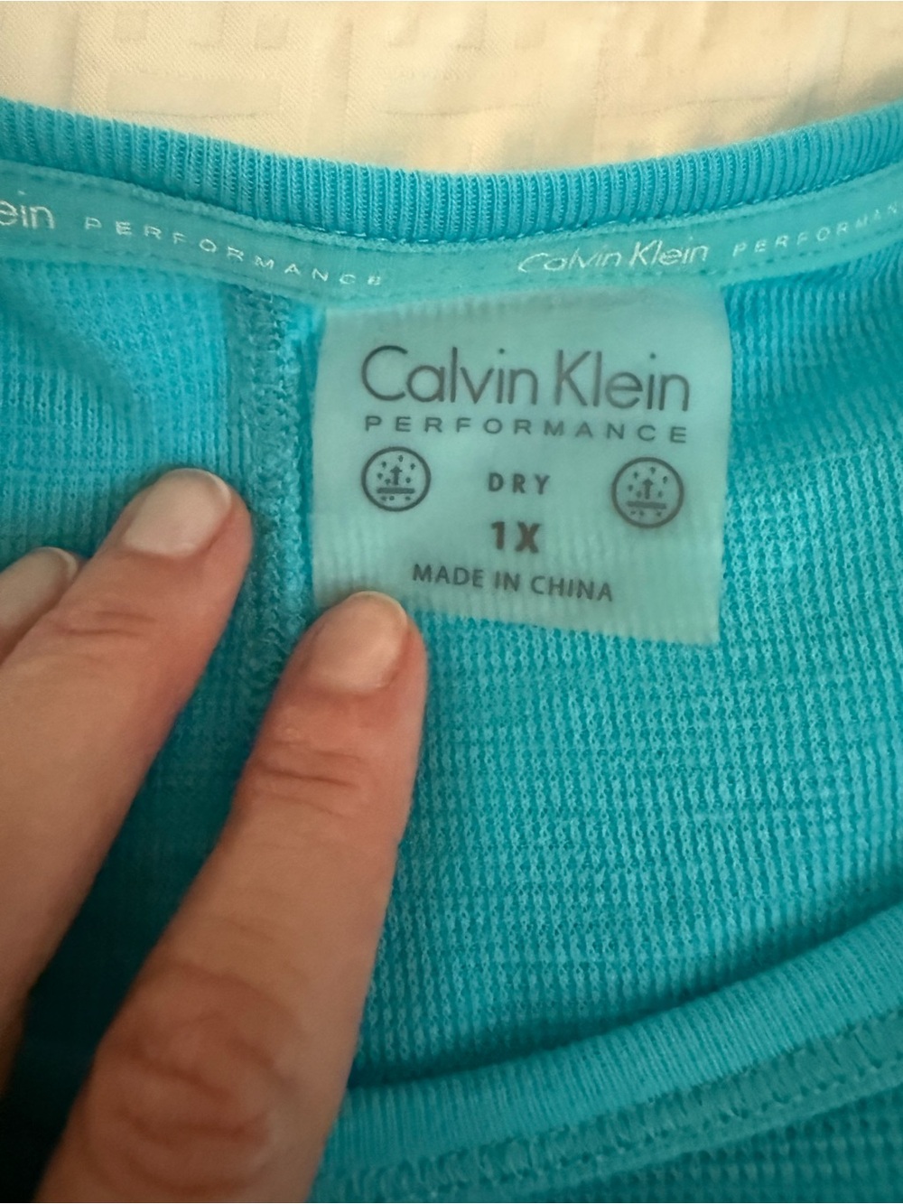 TWO 1X Women’s Short-Sleeve Tops Green Ralph Lauren + Turquoise Calvin Klein - Picture 8 of 9